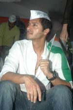 Shreyas Talpade support Anna Hazare in Azad Maidan on 21st Aug 2011 (84).JPG
